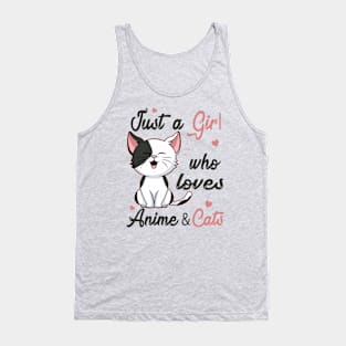 Anime and Cats Lover for Teen Manga kawaii Graphic Otaku Tank Top